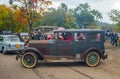 Vintage rusty Willys blue car