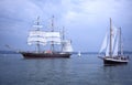 Left side of Dutch training sailship Stad Amsterdam Royalty Free Stock Photo