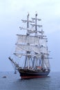 Left side of Dutch training sailship Stad Amsterdam Royalty Free Stock Photo