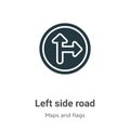 Left side road vector icon on white background. Flat vector left side road icon symbol sign from modern maps and flags collection Royalty Free Stock Photo