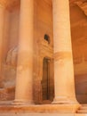 Left side of the Treasury temple in Petra, Jordan Royalty Free Stock Photo