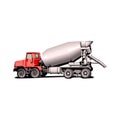 left side view of concrete mixer truck Royalty Free Stock Photo