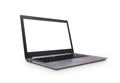 Left side view of Modern slim design laptop with blank screen, isolated on white background with clipping path Royalty Free Stock Photo