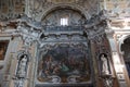 Left side wall of the Churrigueresque style Communion Chapel of Biar, Alicante, Spain Royalty Free Stock Photo