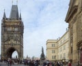 Prague, Czech Republic, square in front of Charles bridge.