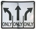 Left/Straight/Right Turn Lanes Royalty Free Stock Photo
