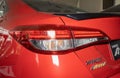 Left Taillight or Tail Lamp of Red Toyota Yaris Ativ 2020 Car in Showroom