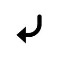 Left turn arrow icon. Simple glyph vector for UI and UX, website or mobile application Royalty Free Stock Photo