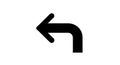 Left turn arrow icon on transparent background created using Generative Ai for navigation and direction Royalty Free Stock Photo