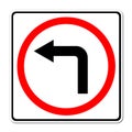 Left turn road sign Royalty Free Stock Photo