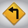 left turn road sign. Vector illustration decorative design Royalty Free Stock Photo