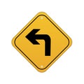 Left turn road sign. Vector illustration decorative design Royalty Free Stock Photo