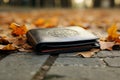 Left wallet on a park bench, a moment of accidental abandonment
