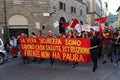 Left wing demonstration in Florence, Italy Royalty Free Stock Photo