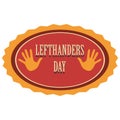 Lefthanders Day commercial sticker Royalty Free Stock Photo