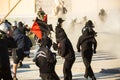 Leftist and anarchist groups seeking the abolition of new maximum security prisons, clashed with riot police,