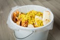 Leftover Food In Trash Bin Royalty Free Stock Photo