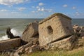 Leftovers of bombed sovjet bunkers in the Baltic sea at Karosta Royalty Free Stock Photo