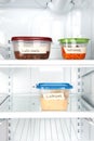 Leftovers in refrigerator