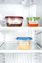 Leftovers in refrigerator Royalty Free Stock Photo
