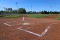 Leftside Low Angle Ball Field Royalty Free Stock Photo