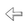 Leftward Arrow Hand Drawn Directional Sign Doodle Style Navigation Pointer Royalty Free Stock Photo