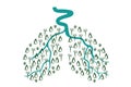 River and forest in the form of human lungs on a white background.  environmental illustration Royalty Free Stock Photo