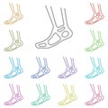 Leg, bone multi color icon. Simple thin line, outline  of bone injury icons for ui and ux, website or mobile application Royalty Free Stock Photo