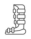 Leg brace icon. Orthopaedic rehabilitation icon vector. Physical therapy