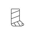 leg, break, bone, gypsum icon. Simple thin line, outline of Bone injury icons for UI and UX, website or mobile application