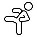 Leg hit icon outline vector. Defense people