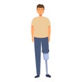 Leg injury training icon cartoon vector. Support physio