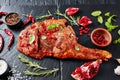 Leg of a lamb marinated with spices Royalty Free Stock Photo