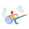 Leg Lifts, Physical Exercise Vector Illustration