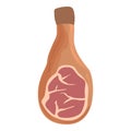 Leg meat prosciutto icon cartoon vector. Spain swine