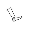 Leg pain joint icon. Simple line, outline vector elements of traumatology icons for ui and ux, website or mobile application Royalty Free Stock Photo