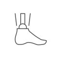 Leg prosthesis line outline icon