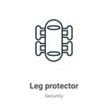 Leg protector outline vector icon. Thin line black leg protector icon, flat vector simple element illustration from editable