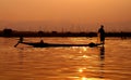 Leg rowing fisherman