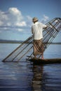 Leg rowing fisherman