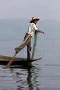 Leg-rowing fisherman at Inle Lake, Myanmar
