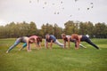 Leg stretching workout exercise outdoor.
