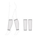 Leg Warmer Loose long Socks footless hosiery knee high length. Fashion accessory clothing technical illustration