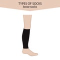 Leg warmers.Loose socks. A kind of socks. Black leg warmers.