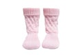 Leg Warmers For A Newborn Girl On White Background