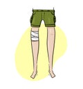 Leg wrapped in bandage illustration