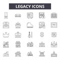 Legacy line icons, signs, vector set, outline illustration concept Royalty Free Stock Photo