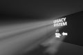 LEGACY SYSTEM rays volume light concept 3d Royalty Free Stock Photo
