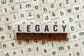 Legacy word on building blocks Royalty Free Stock Photo