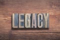 Legacy word wood Royalty Free Stock Photo